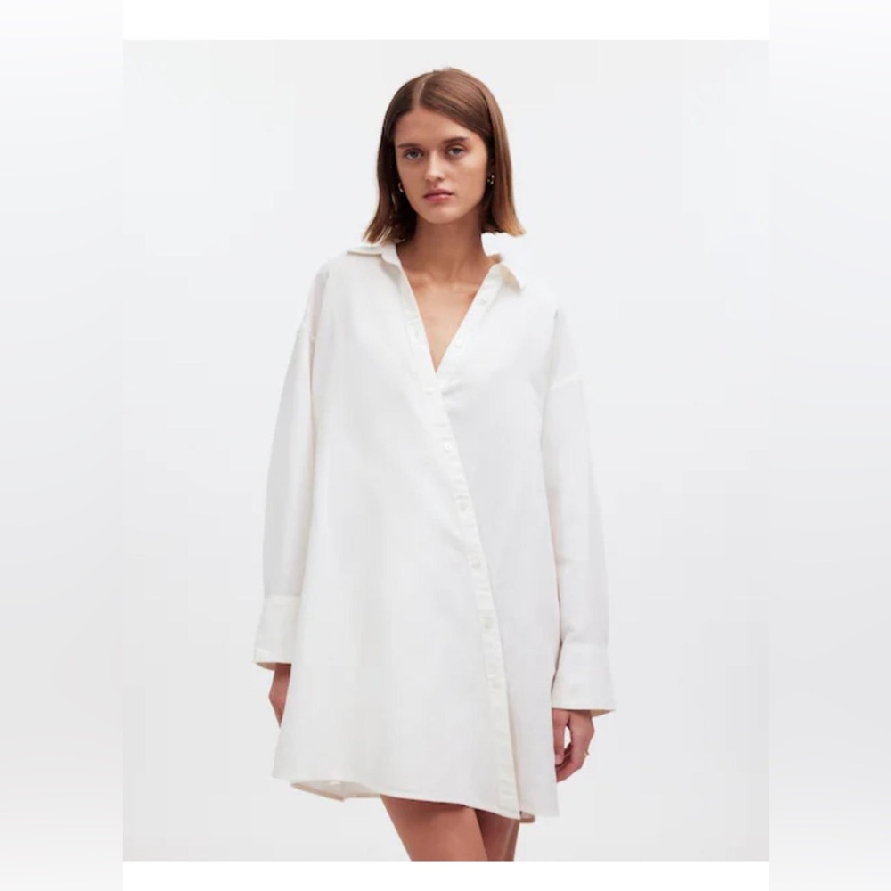 Madewell button front assymetric tunic